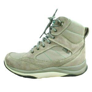 LL Bean Gray Suede Lace Up Waterproof Insulated Winter Boots Size 8 Wide
